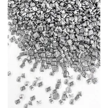 Jedlá dekorace na dort Cukrové krystalky střední stříbrné, Ambrosio 50 g/dóza