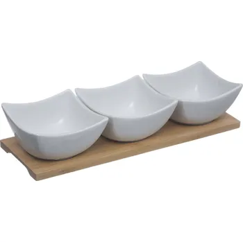 Secret de Gourmet Servírovací sada na dipy, bambusový tác