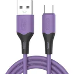 Datový kabel USB-C KAKU Skin Feel (KSC-393) 3,2A 1m - fialový