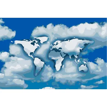 Malování podle čísel - Svět na obloze Velikost: 40x60cm, Rámování: Pouze srolované plátno