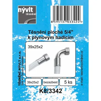 SADA plochého těsnění k připojovacím hadicím plynových sporáků 5/4" bezazbest - K8/3342