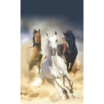 Závěs Fotozáclona AGdesign neprůhledná, Koně 140 x 245 cm