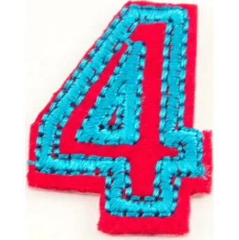 Nášivka Nažehlovací záplata - Číslice 4 - rozměr 3 cm x 1,8 cm