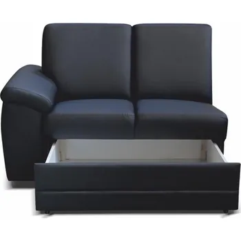 Sedací souprava 2- sed s opěrkami a úložným prostorem, ekokůže černá, levá, BITER 2 1B ZS