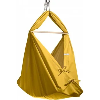 Kolébka pro miminko Textilní kolébka Hojdavak - hořčicový s pružinou