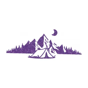 Samolepící dekorace Krajina hory 023 pravá kempování (87 - Ultra Metalic fialová) SAMOLEPKA NA AUTO, NÁLEPKA, FÓLIE, POLEP, TUNING, VLASTNÍ TEXT, TISK, AUTOSAMOLEPKY.cz, POLEPY, OBRÁZEK, LOGO, 3D STICKERS