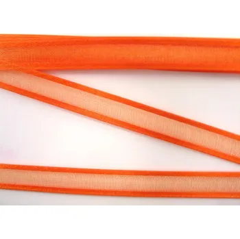 Stuha Monofilová stuha se saténovým okrajem - oranžová - šíře 1 cm