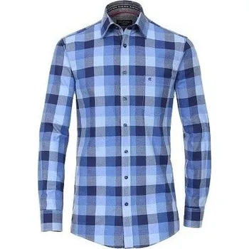 Pánská košile Pánská košile Casa Moda Comfort Fit keprová modré káro vel. 5XL - 7XL (51 - 56) Casa Moda - 5XL