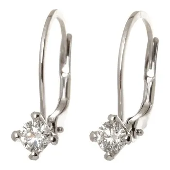 Náušnice Diamantové náušnice z bílého zlata 1004 + DÁREK ZDARMA