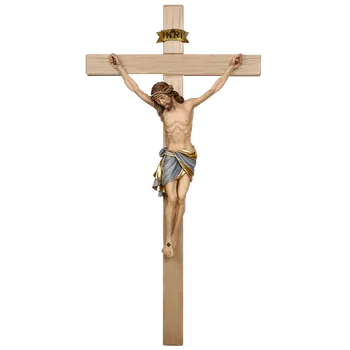 Vánoční dekorace Ornatis Ježíš na Kříži Provedení: Přírodní bez malování, Velikost stojících figur dospělých postav: 75/160 cm Dřevěný ručně malovaný ježíš Kristus na kříži