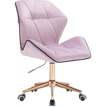 LuxuryForm DESIGN Židle MILANO MAX VELUR na zlaté základně s kolečky - levandule