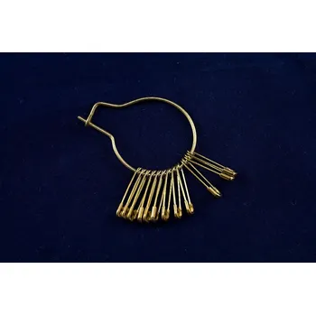 Nástroj na niť a příze Zlaté spínací špendlíky - 12 ks - rozměr 0,4 cm x 2 cm