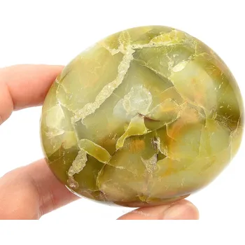 Přírodní kámen Zelený opál hladký kámen (169g)