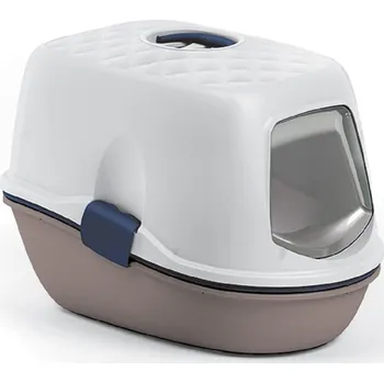 Toaleta pro kočku Toaleta krytá - Furba Top Chic 58,5x39,4x42,7cm šedá/bílá