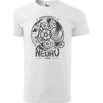 Pánské tričko Pánské tričko Neurotime černé / bílé Velikost: 4XL, Barva: Bílá