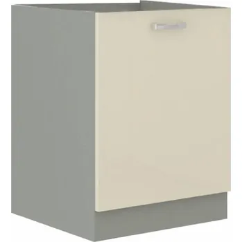 Kuchyňská linka Skříňka dolní, krémová extra vysoký lesk/šedá, PRADO 60 D 1F BB