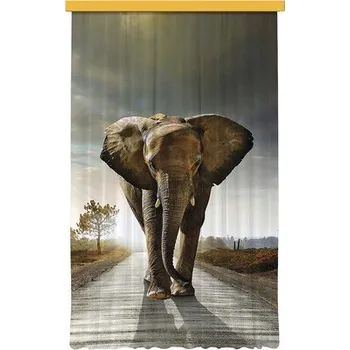 Závěs Fotozáclona AGdesign neprůhledná, Slon 140 x 245 cm