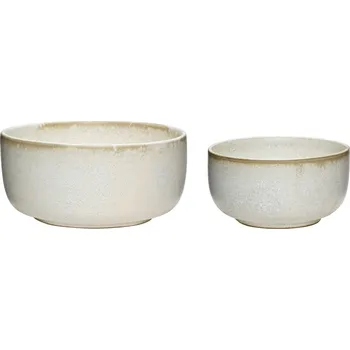 Sada dvou bílých keramických misek Hübsch Clay