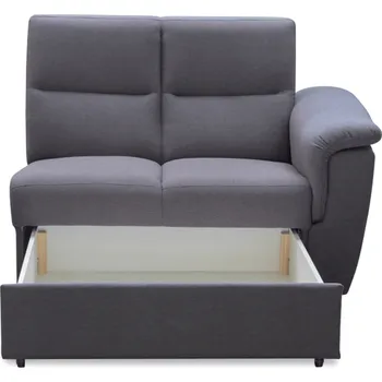 Sedací souprava Část s opěrkou a úložným prostorem, šedá látka, na objednávku, pravá, BORN 2 1B ZS