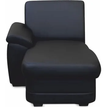 Sedací souprava Otoman, ekokůže černá, levá, BITER OTT 1B L