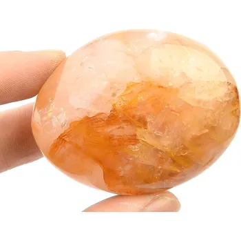 Přírodní kámen Hladký křišťál s limonitem 94g