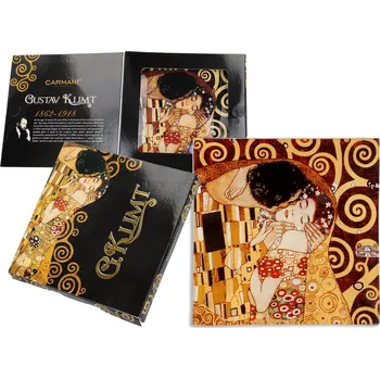 Talíř Carmani® Carmani - Skleněný talíř G. Klimt Polibek- 15*15 cm