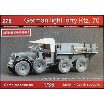 Plastikový model Plusmodel 1/35 German light lorry Kfz.70 (full resin kit)