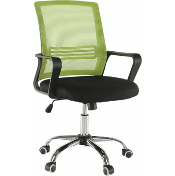 Kancelářská židle, síťovina zelená / látka černá, APOLO