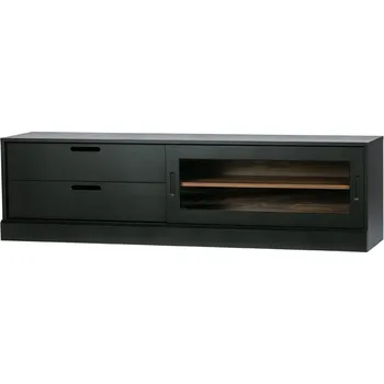 Komoda WOOOD Dřevěný TV stolek JAMES černý 373349-Z