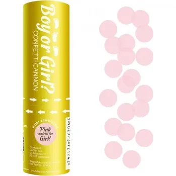 Konfeta Konfety vystřelovací HOLČIČKA - růžové, 15 cm