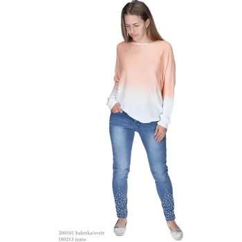 Dámský svetr 3016 vesta zip Italie barva: tyrkysová