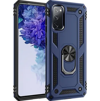 Pouzdro na mobilní telefon Armor ring obrněné ochranné pouzdro pro Samsung Galaxy S20+ Barva: Tmavě modrá