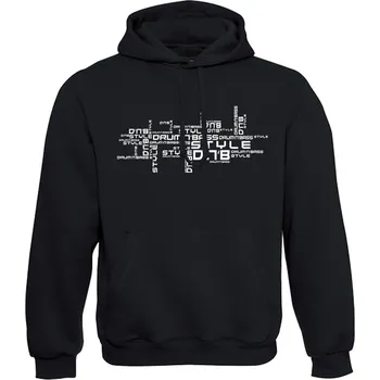 Pánská mikina Pánská mikina s kapucí D'n'B Words Velikost: XXL, Barva: Černá