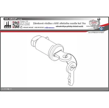 Nosič kol Zámková vložka s pro střešní nosič kol 2x klíč pro Ssang Yong KORANDO 09/2019->, SVC Group