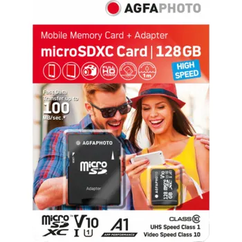 Paměťová karta AgfaPhoto MicroSDXC UHS-I 128GB High Speed Class 10 U1 V10