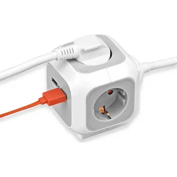 ALEA-Power Zásuvka s USB / Plug block (zásuvky 4cestné, 2x USB nabíječka a 1,4m kabel) TYPE F BN-1150100 Brennenstuhl
