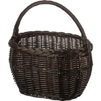 Nákupní košík Černý proutěný košík na nákupy nebo piknik