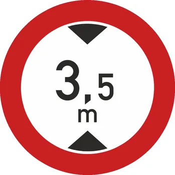 Dopravní značení Dopravní značka B16, Zákaz vjezdu vozidel, jejichž výška přesahuje vyznačenou mez Dopravní značka 700 mm kruh