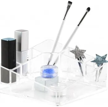 Organizér na kosmetiku Compactor – 8 přihrádek, kompaktní rozměry, čirý plast RAN5052