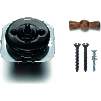 vypínač FONTINI by Font Barcelona Porcelánový vypínač Garby Colonial černý/klička Old Wood : Vypínač č.1 - ovládá jeden světelná okruh z jednoho místa 31 306 27 21