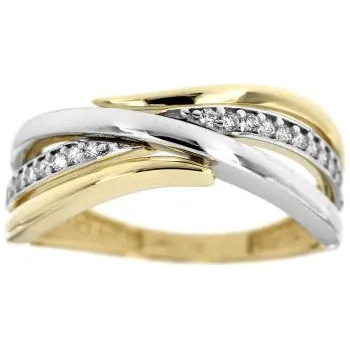 Prsten Zlatnictví U Kostela Dámský dvoubarevný prsten se zirkony 2523žb 50 2638-19689440