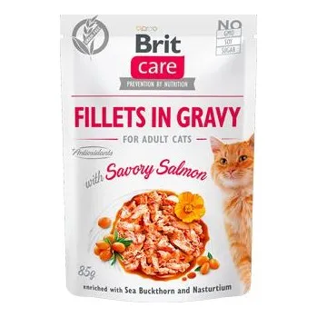 3ks Brit Care Cat Fillets in Gravy Savory Salmon 85g