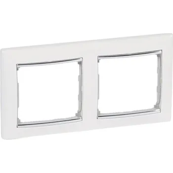 vypínač Legrand Valena dvojrámeček stříbrný proužek 770492