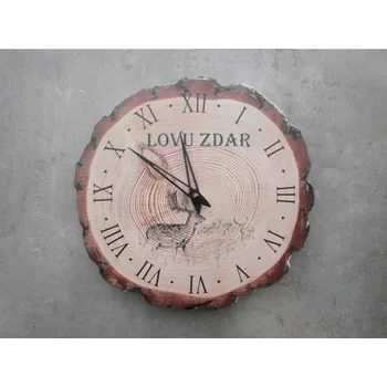Hodiny Dřevěné myslivecké hodiny - daněk