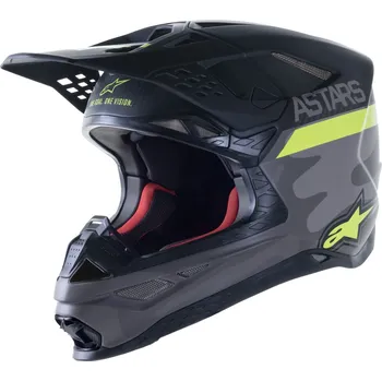 Motodoplněk Motokrosová helma ALPINESTARS SUPERTECH S-M10 limitovaná edice AMS, ALPINESTARS (šedá/bílá/žlutá fluo/černá, vel. XL)
