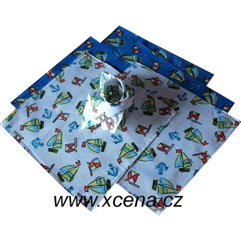 Látkový kapesník xcena Dětské kapesníčky s plachetnicí