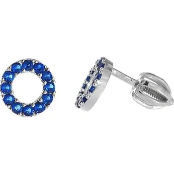 Náušnice Stříbrné náušnice tmavě modrá kolečka