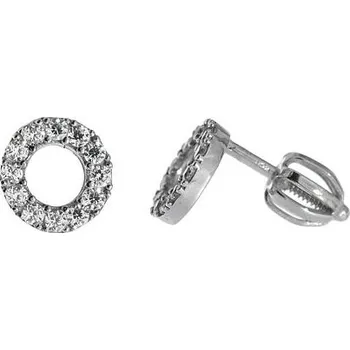 Náušnice Stříbrné náušnice bílá kolečka