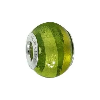 Přívěsek Stříbrný navlékací korálek stříbro zlato zelený