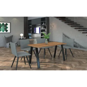 Jídelní stůl Jídelní stůl LEOPOLD 138x90 dub lancelot / černá